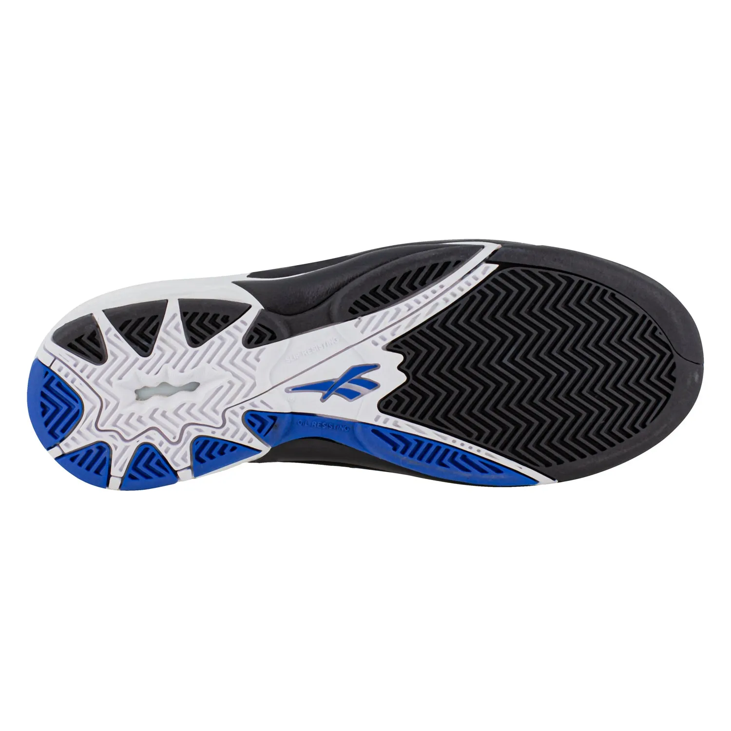 Reebok Mens The Blast Black/White/Blue Leather Work Shoes 10.5 W