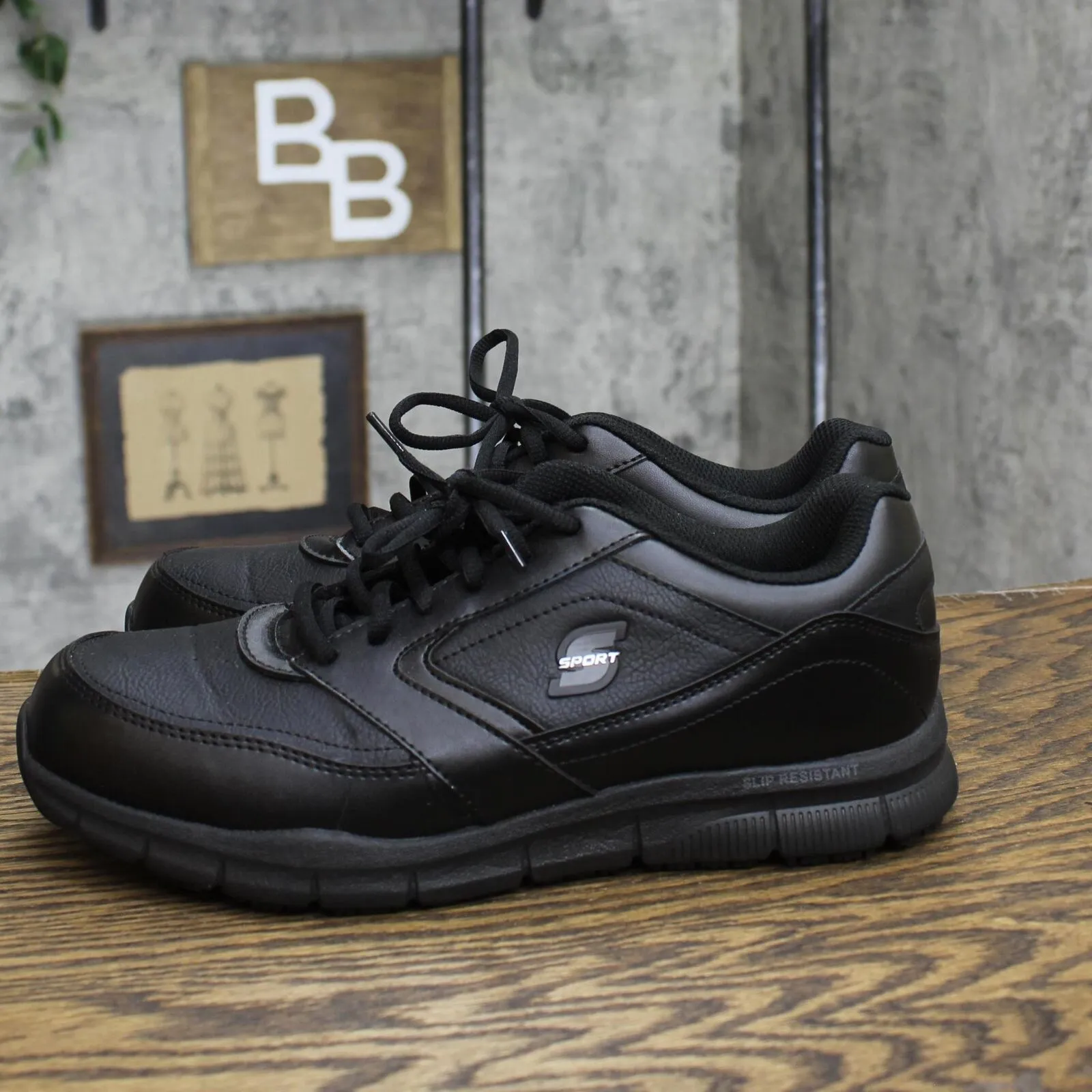 S Sport By Skechers Men's Brise Slip Resistant Sneakers 77424933 Black 9.5M