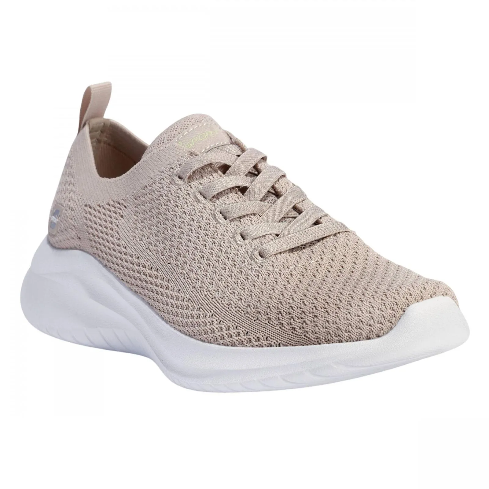 S Sport By Skechers Womens Resse 2.0 Elastic Gore Sneakers Taupe Brown 7.5M