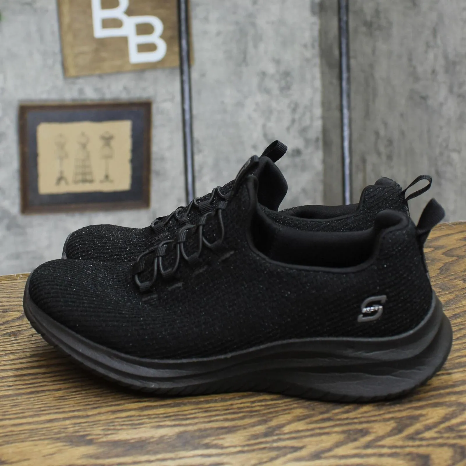 S Sport By Skechers Womens Charlize 2.0 Slip-On Sneakers 89261288 Black 7.5M