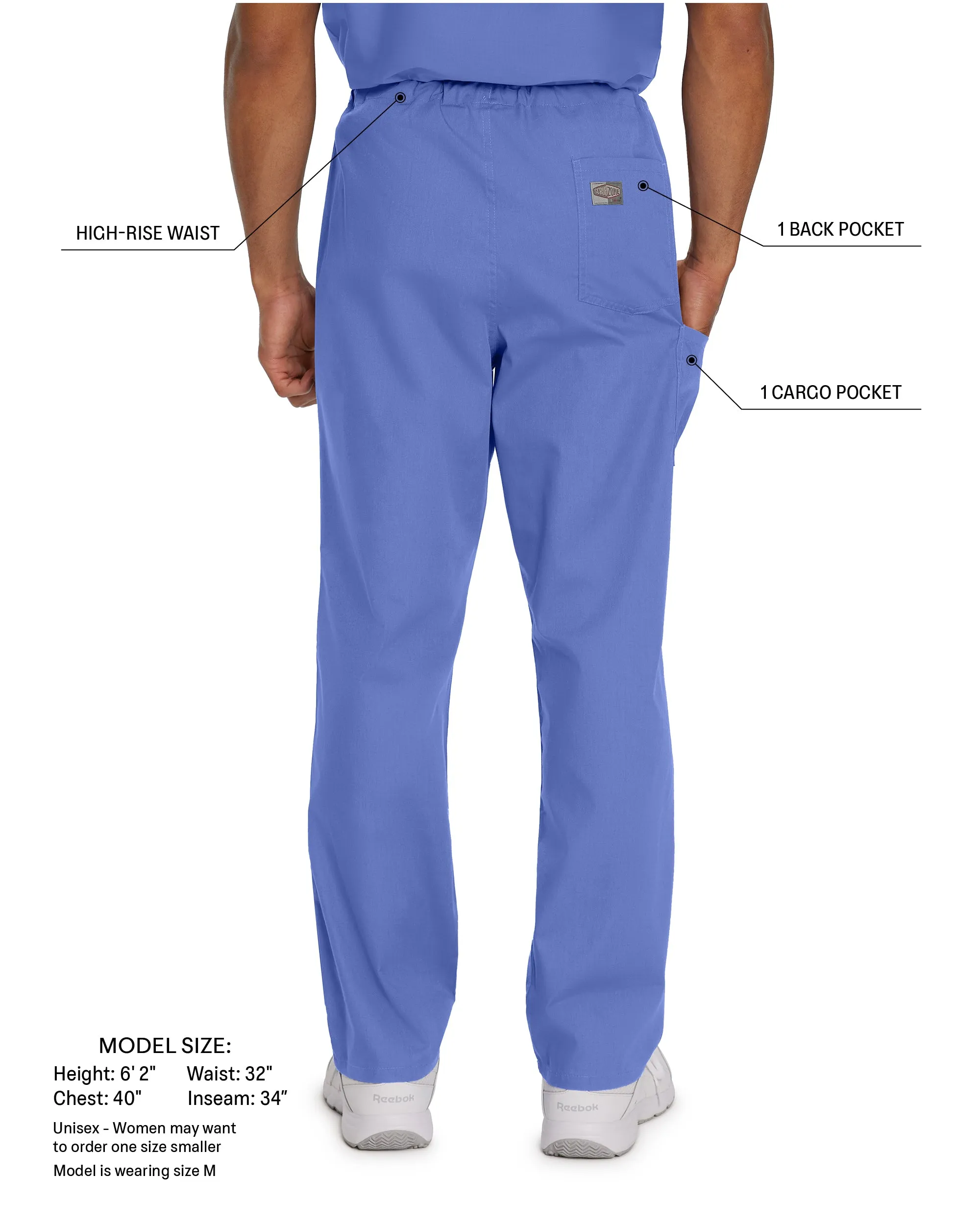 Scrub Zone 85221 Unisex Cargo Scrub Pants Wine