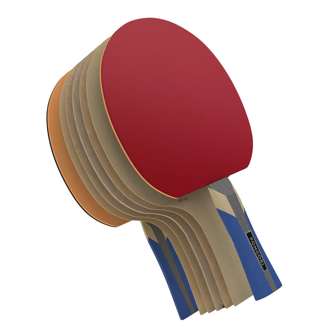 Set of 2 TTR 100 3* All-Round Table Tennis Bats and 3 TTB 100* 40  Balls Orange