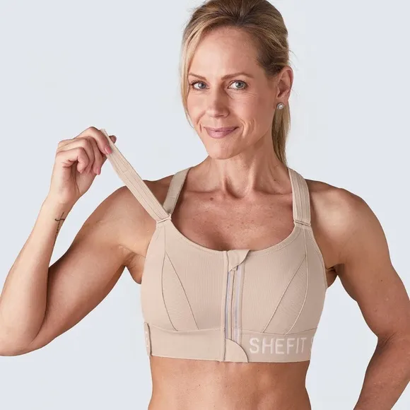 SHEFIT Ultimate Sports Bra in size Luxe (large) White, Tie Dyed in Great Shape