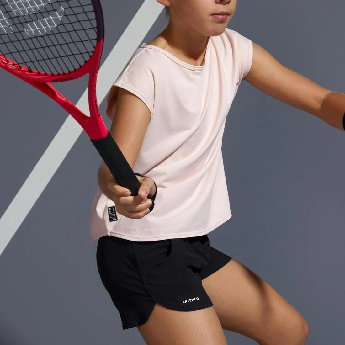 Short de tennis fille - TSH500 noir