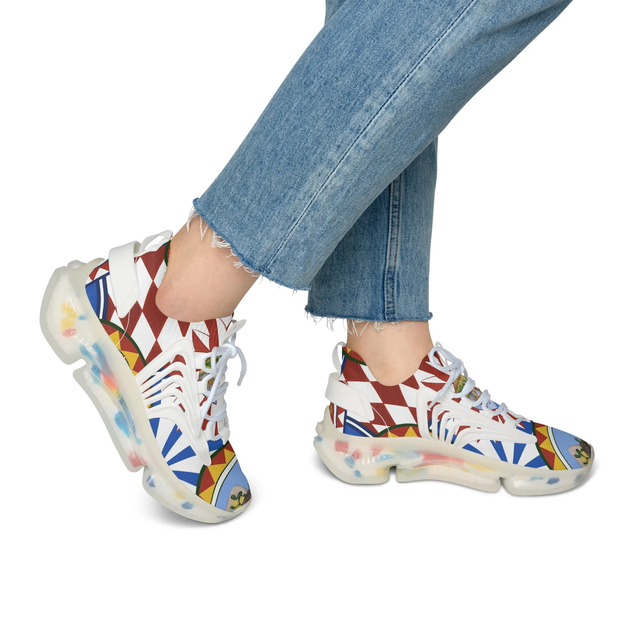Sicilian Design Mesh Sneakers for Women - Design by Margo Makaroff- Personalization Available