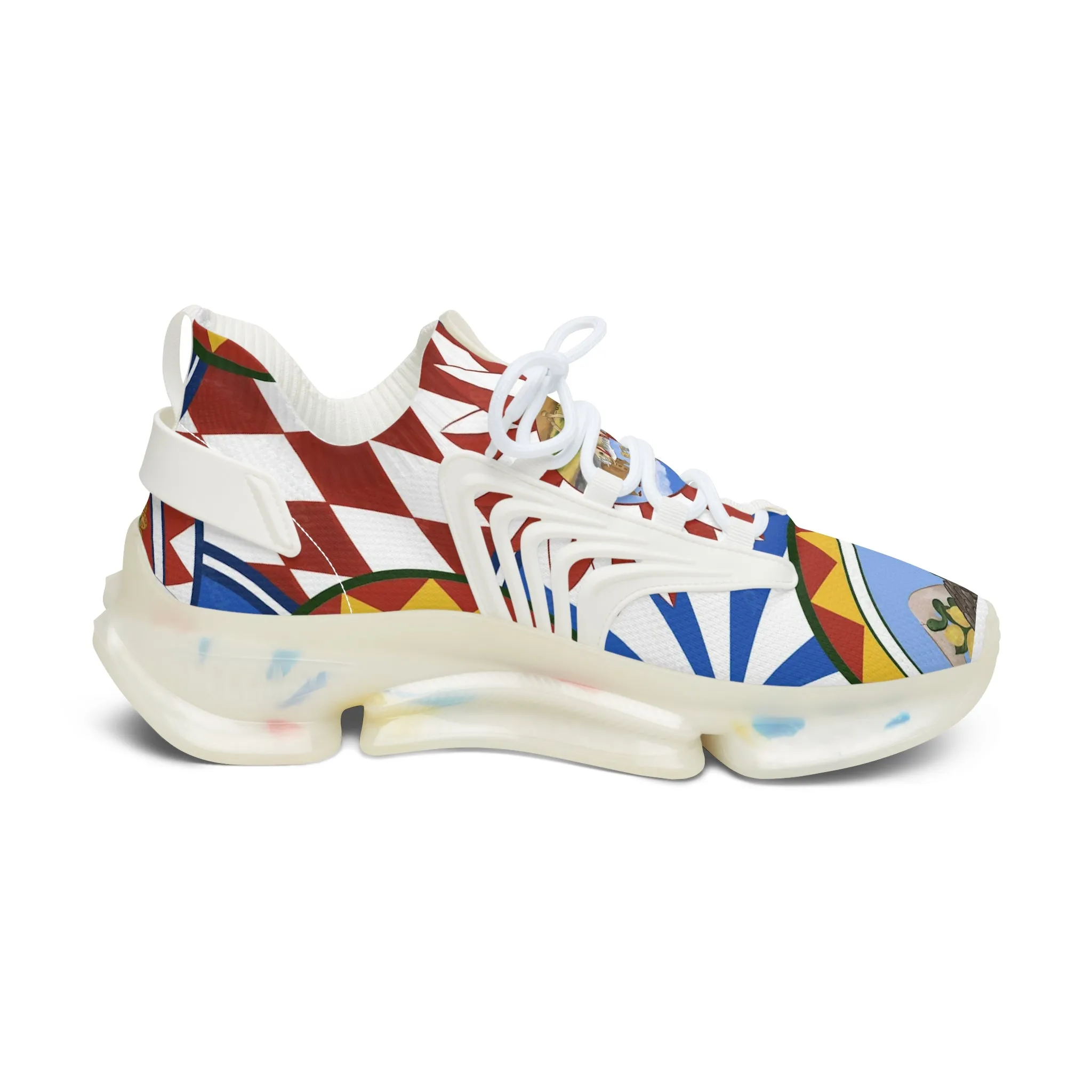 Sicilian Design Mesh Sneakers for Women - Design by Margo Makaroff- Personalization Available