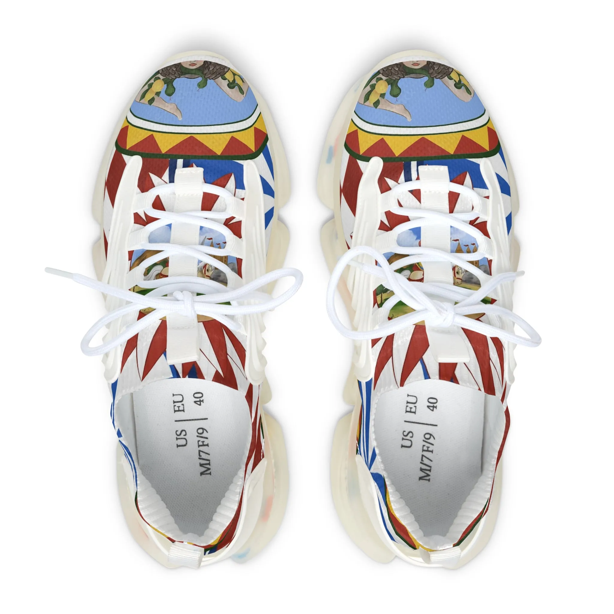 Sicilian Design Mesh Sneakers for Women - Design by Margo Makaroff- Personalization Available