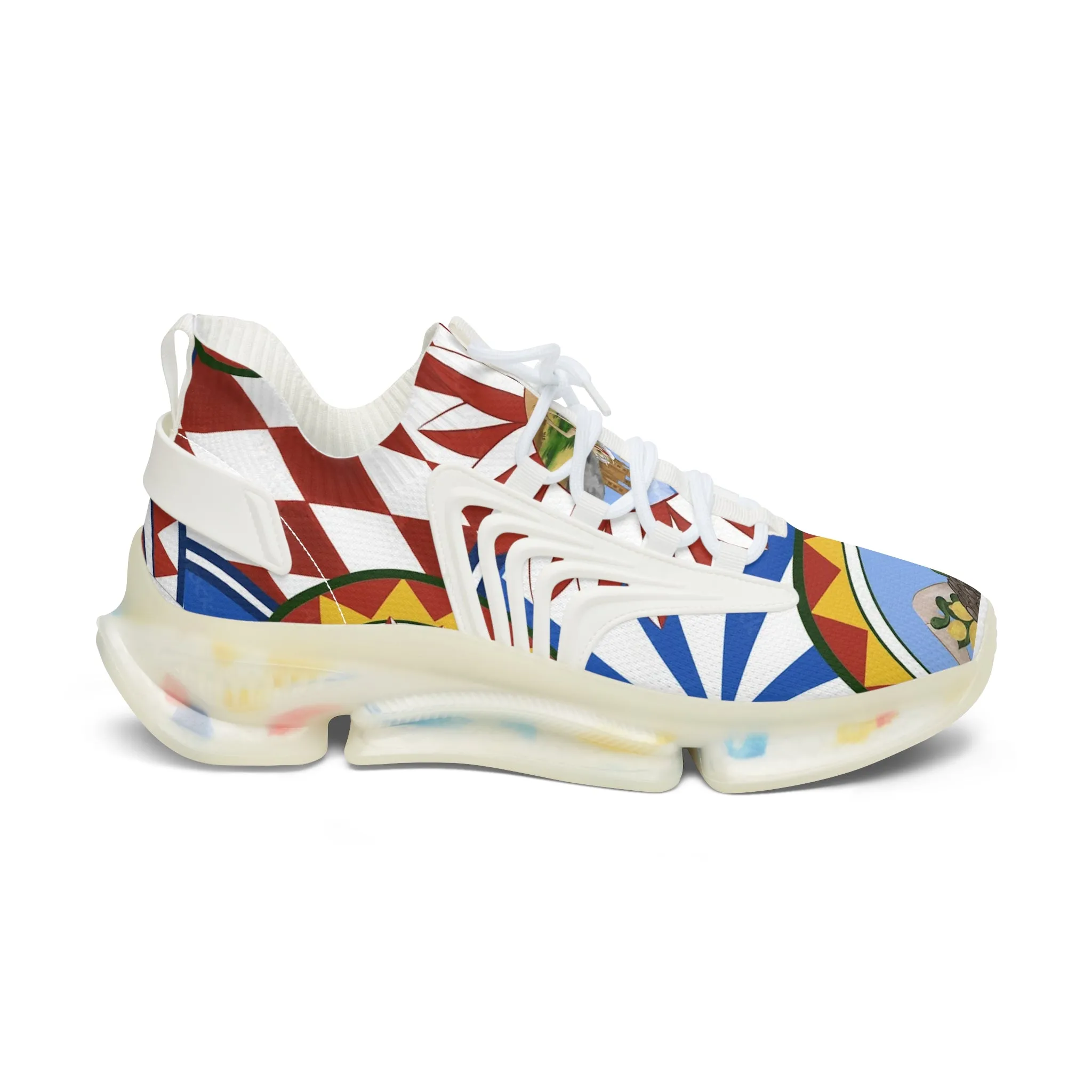 Sicilian Design Mesh Sneakers for Women - Design by Margo Makaroff- Personalization Available