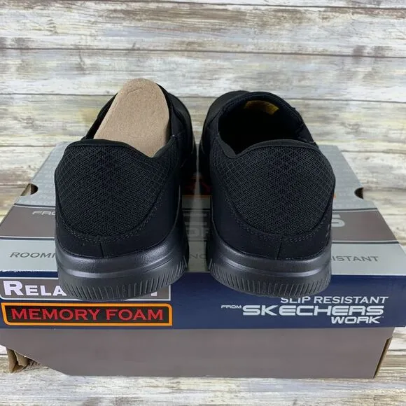 Skechers Shoes Mens 10 Black Flex Advantage Sr MCALLEN Slip Water Resistant Work