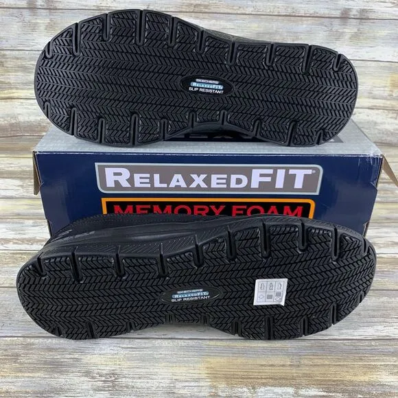 Skechers Shoes Mens 10 Black Flex Advantage Sr MCALLEN Slip Water Resistant Work
