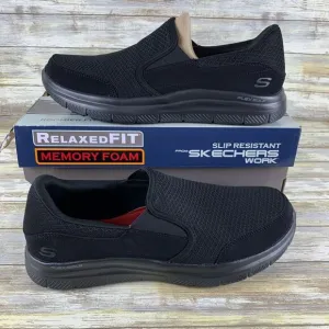 Skechers Shoes Mens 10 Black Flex Advantage Sr MCALLEN Slip Water Resistant Work