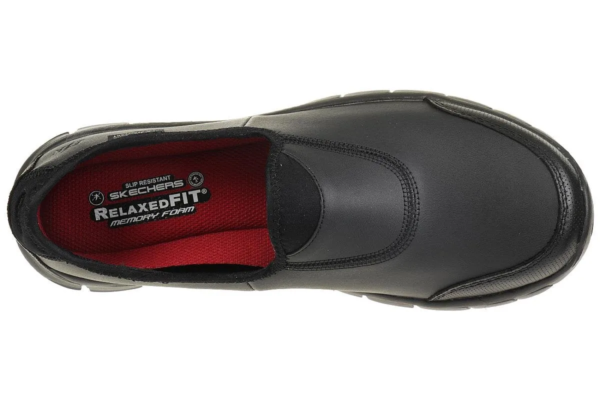 Skechers Women's Sure Track Slip Resistant Work Shoe 8 Black Leather