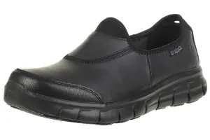 Skechers Women's Sure Track Slip Resistant Work Shoe 8 Black Leather