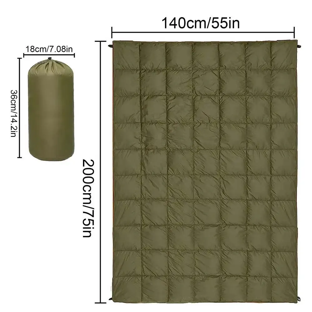 Soft Lightweight Down Camping Blanket Waterproof for Cold Weather Travel and Hiking Packable Outdoor Comfort