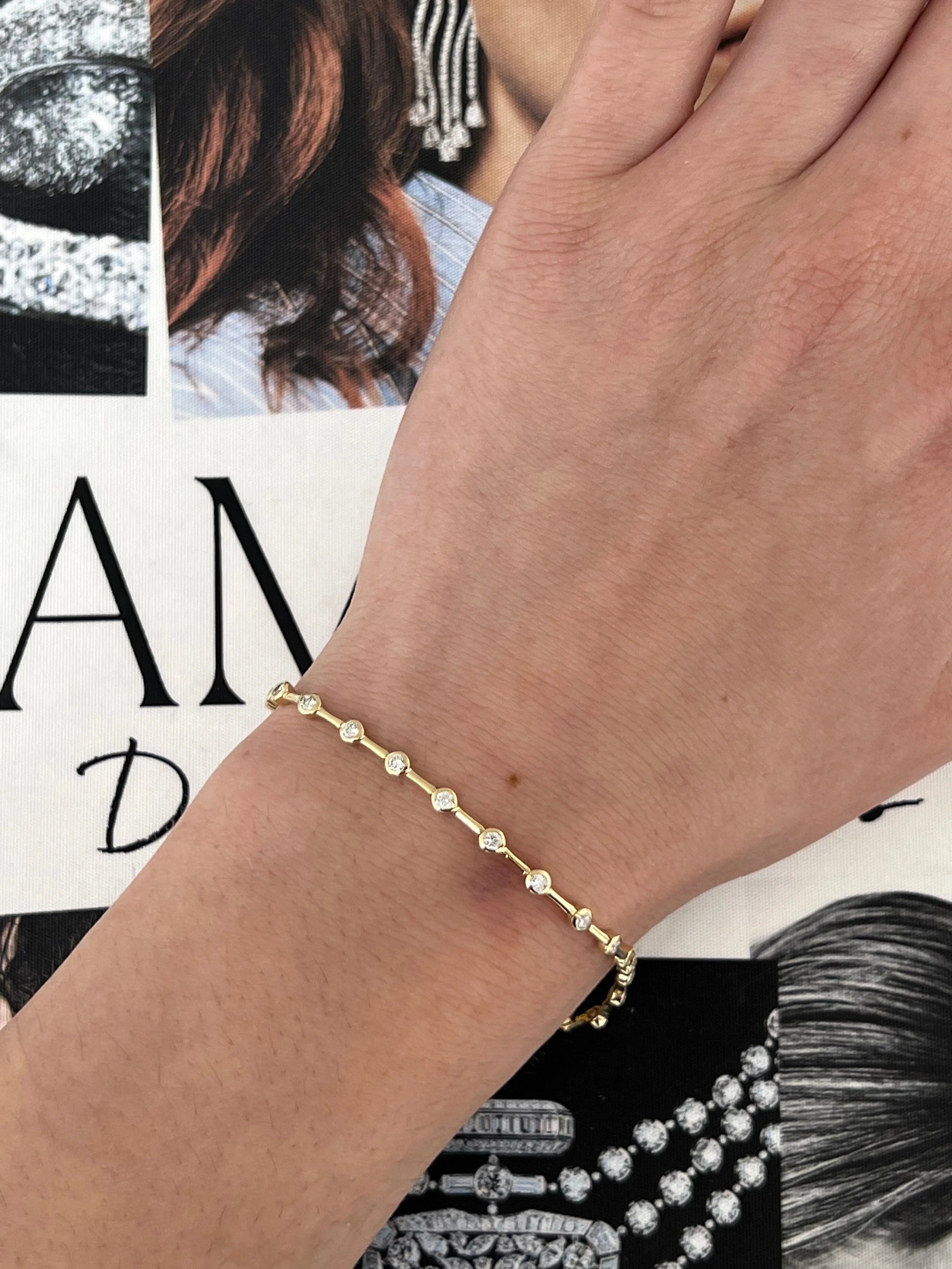 Spaced Diamond Bezel Tennis Bracelet