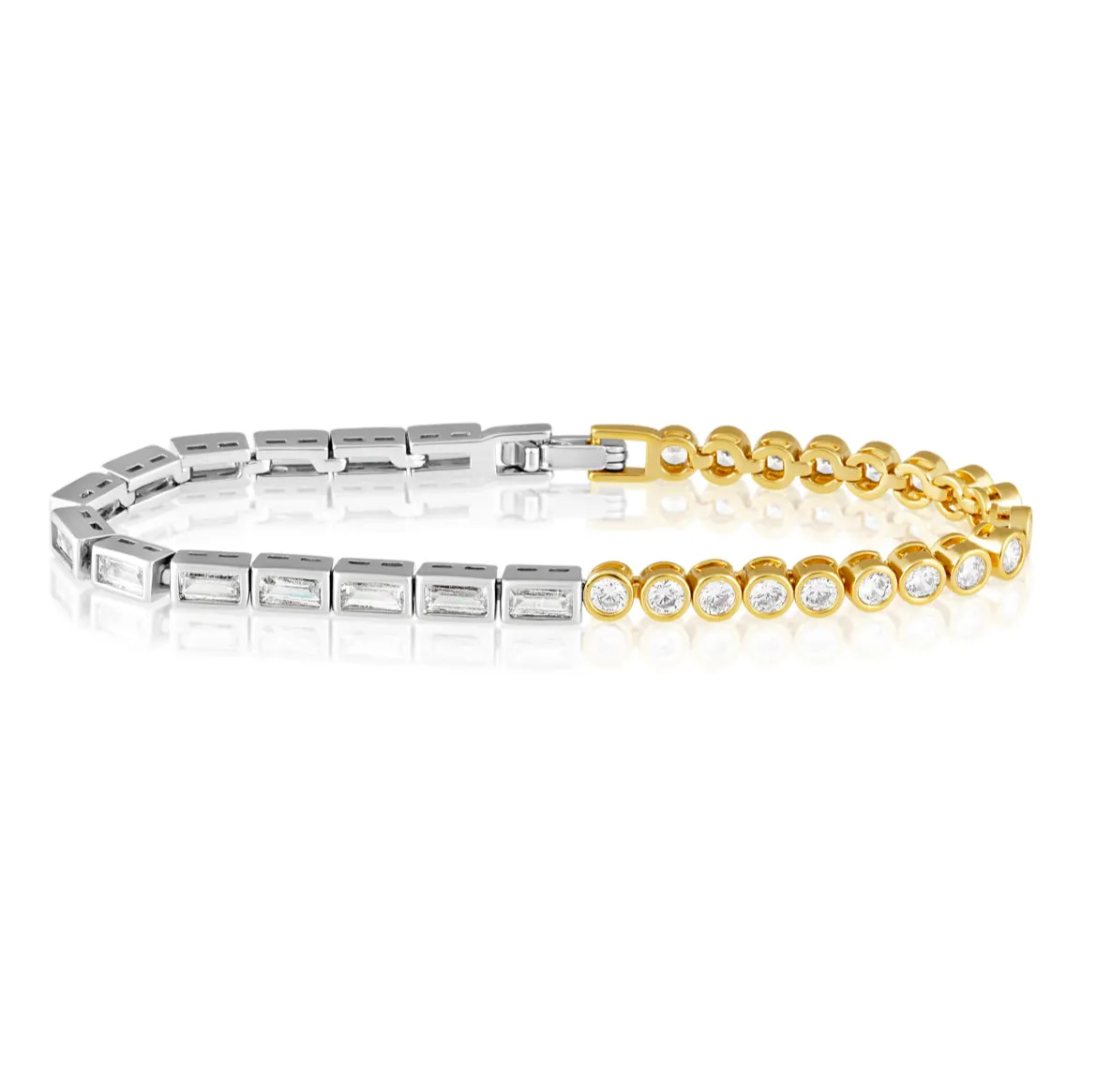 Spencer Two Tone bezel Tennis Bracelet