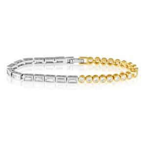 Spencer Two Tone bezel Tennis Bracelet