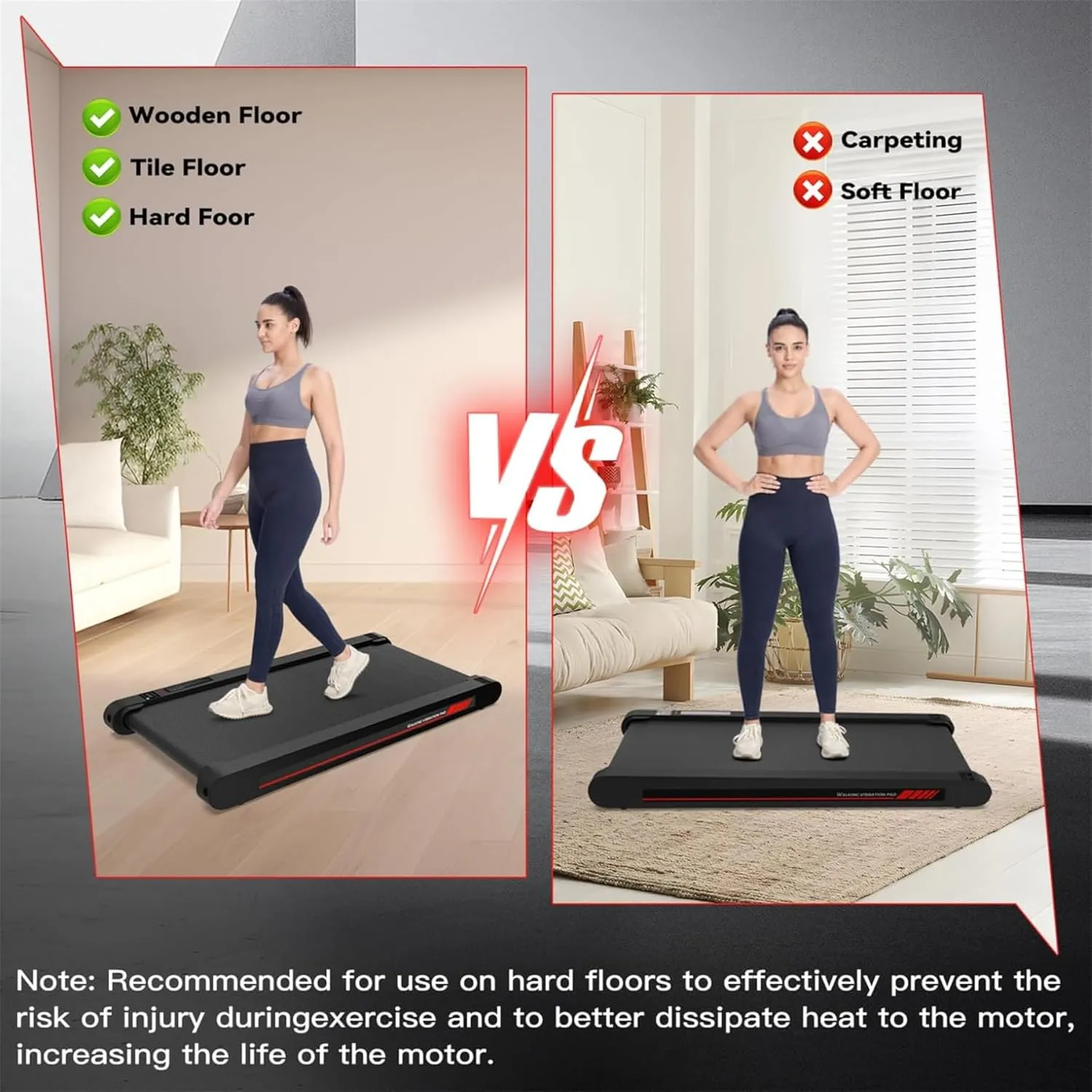 Sperax Walking Vibration Pad with APP, 3 in 1 Under Desk Treadmill, 2.5HP