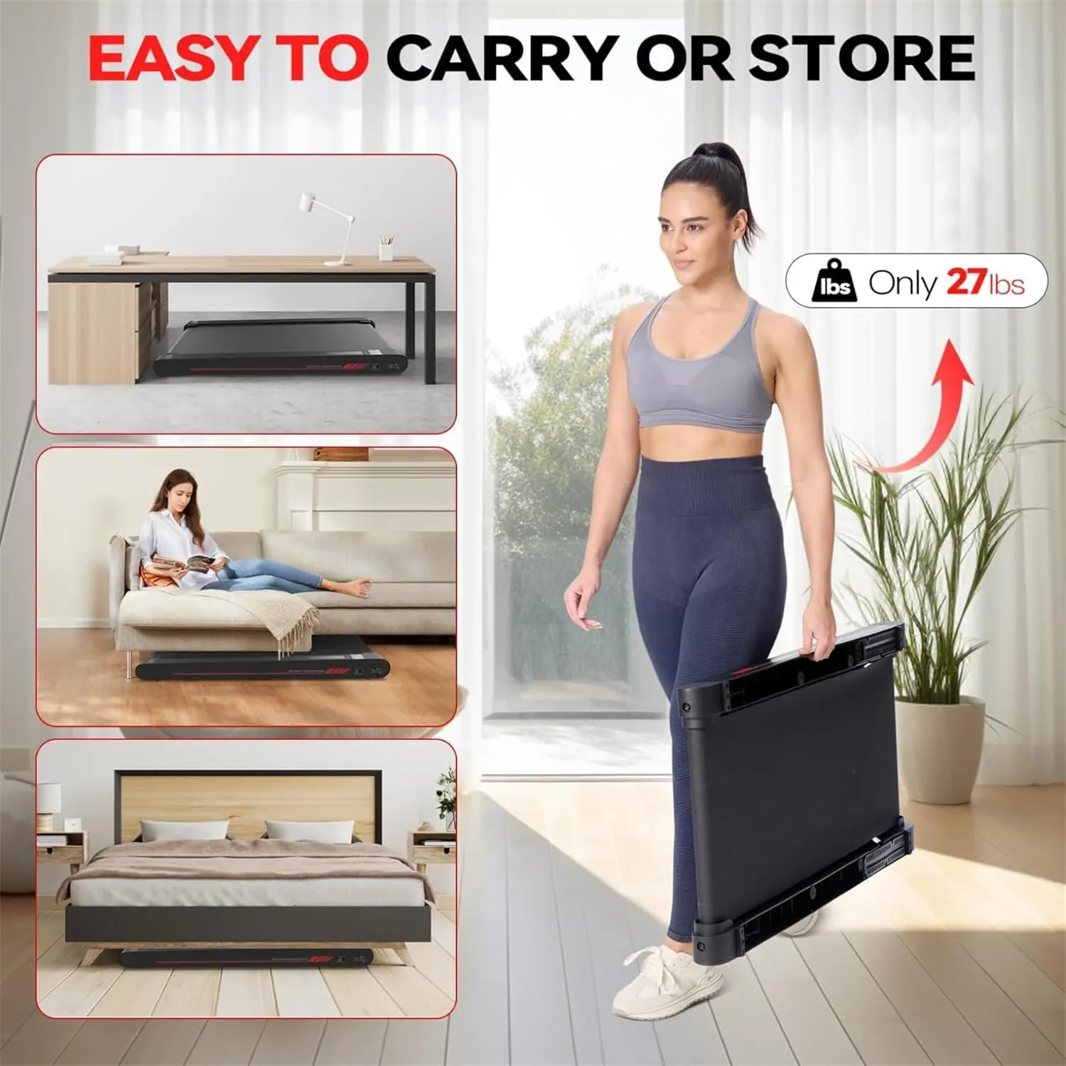 Sperax Walking Vibration Pad with APP, 3 in 1 Under Desk Treadmill, 2.5HP