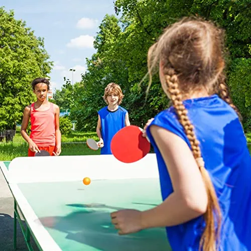 Sportneer Table Tennis Set, Red and Black Double-Sided Table Tennis Set of 4 Rackets and 8 Balls and 2 Storage Bag and 1 Net for Children Adult Advanced Home Team Indoor or Outdoor Play,Best Gift for Boys and Girls