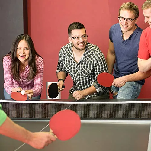 Sportneer Table Tennis Set, Red and Black Double-Sided Table Tennis Set of 4 Rackets and 8 Balls and 2 Storage Bag and 1 Net for Children Adult Advanced Home Team Indoor or Outdoor Play,Best Gift for Boys and Girls