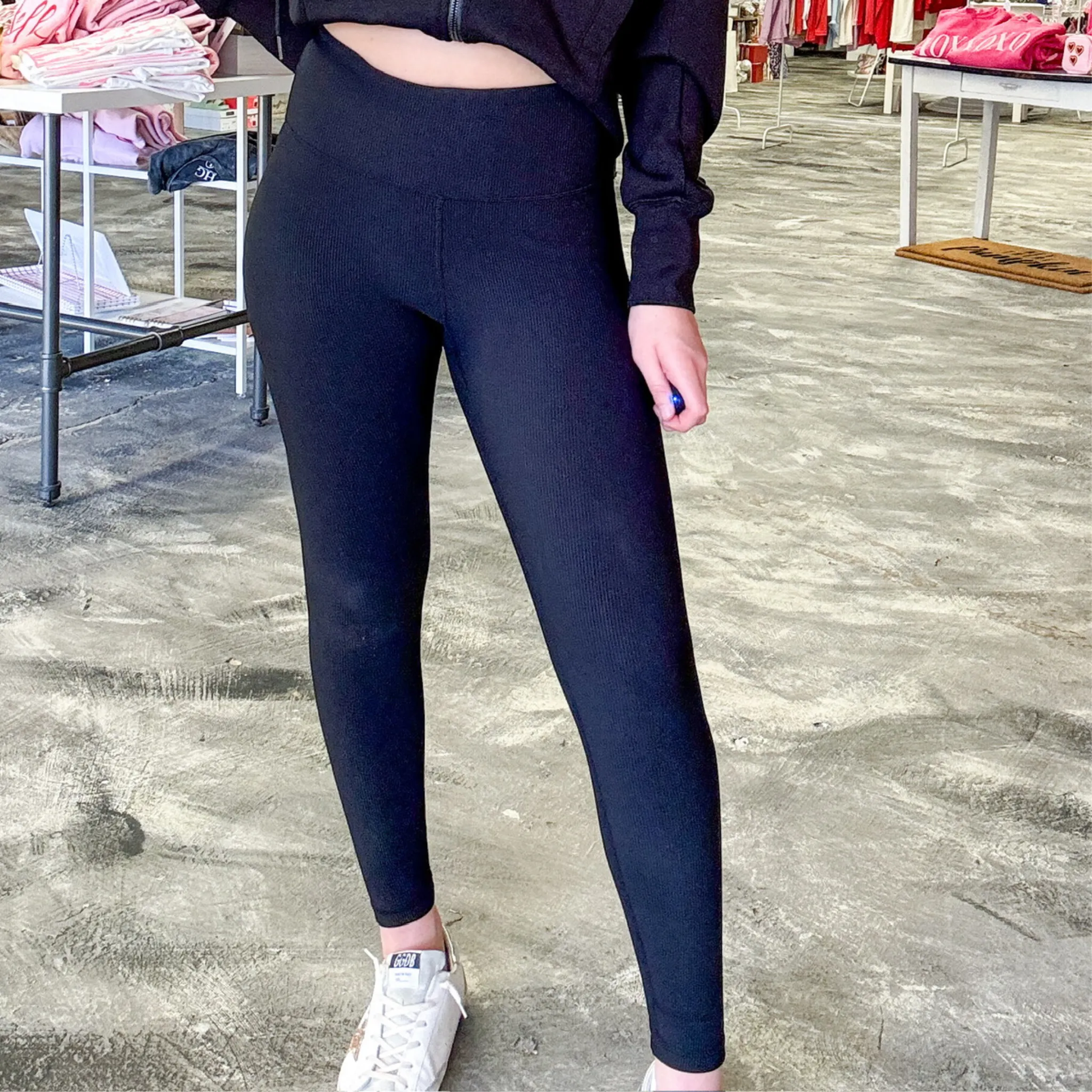 Star Of The Barre Ribbed Leggings Black