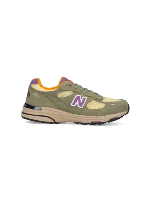 Suede Sneakers With Breathable Mesh And Accented Logos