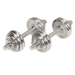 Sunny Health (SJTT9) 14 and Fitness 33-Pound Dumbbell Chrome Set