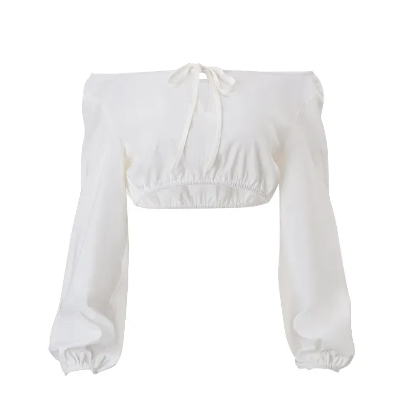 Sweet Escape Off-Shoulder Tie Crop Top