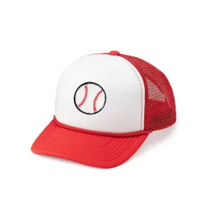 Sweet Wink Baseball Patch Trucker Hat - Red and White