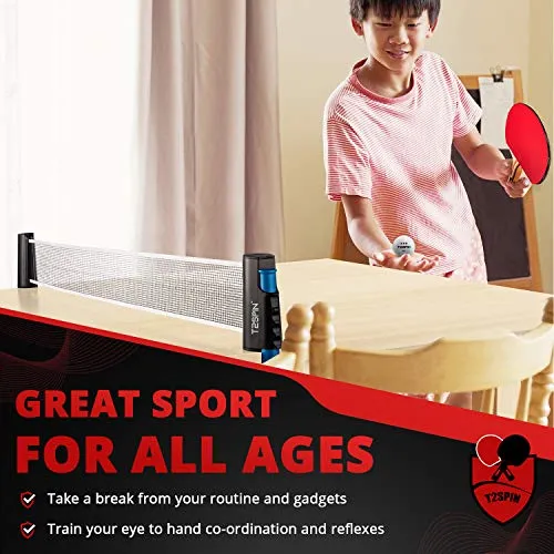 T2 Test Example Ping Pong Nets, Table Tennis Nets Adjustable Retractable Net Ping Pong Replacement Net, Mobile Travel Holder - Adjustable Length