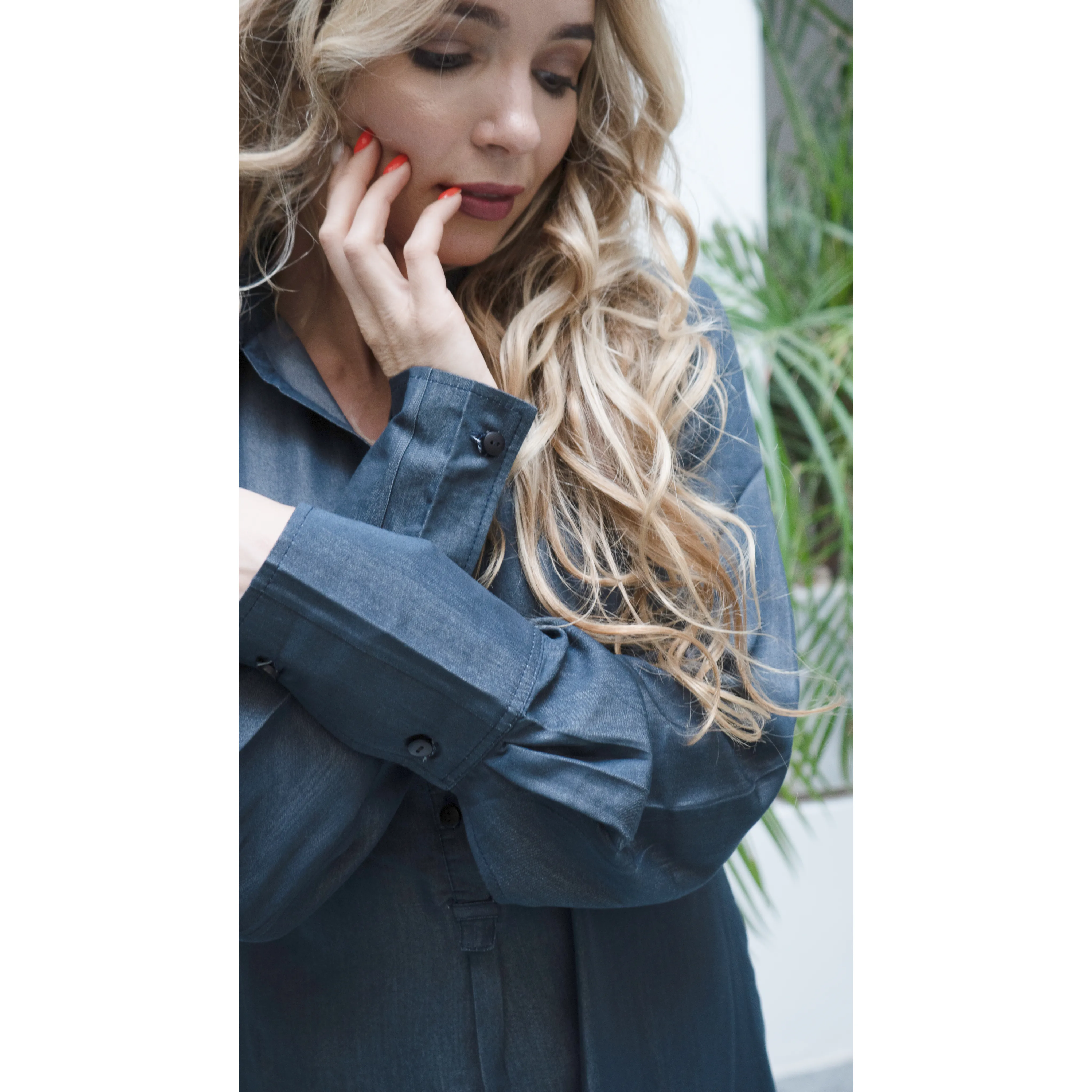 Tahiti denim gallabia dress