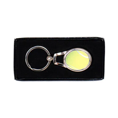 Tennis Ball Metal Keyring