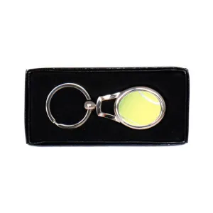 Tennis Ball Metal Keyring