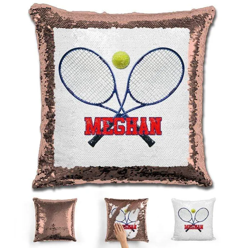Tennis Personalized Magic Sequin Pillow