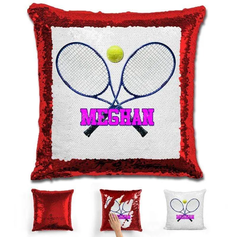 Tennis Personalized Magic Sequin Pillow