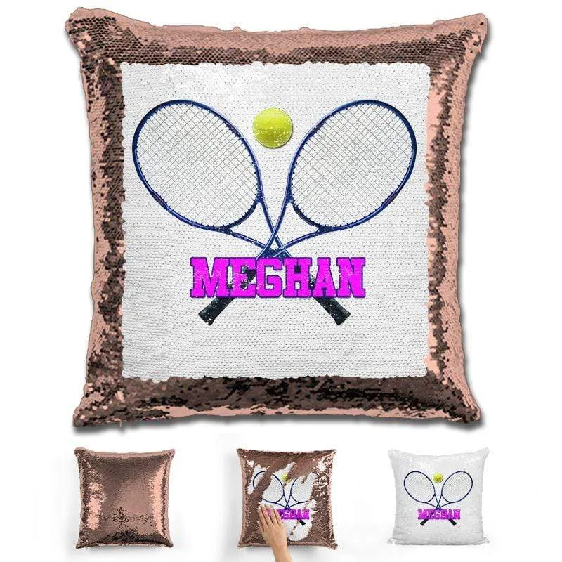 Tennis Personalized Magic Sequin Pillow