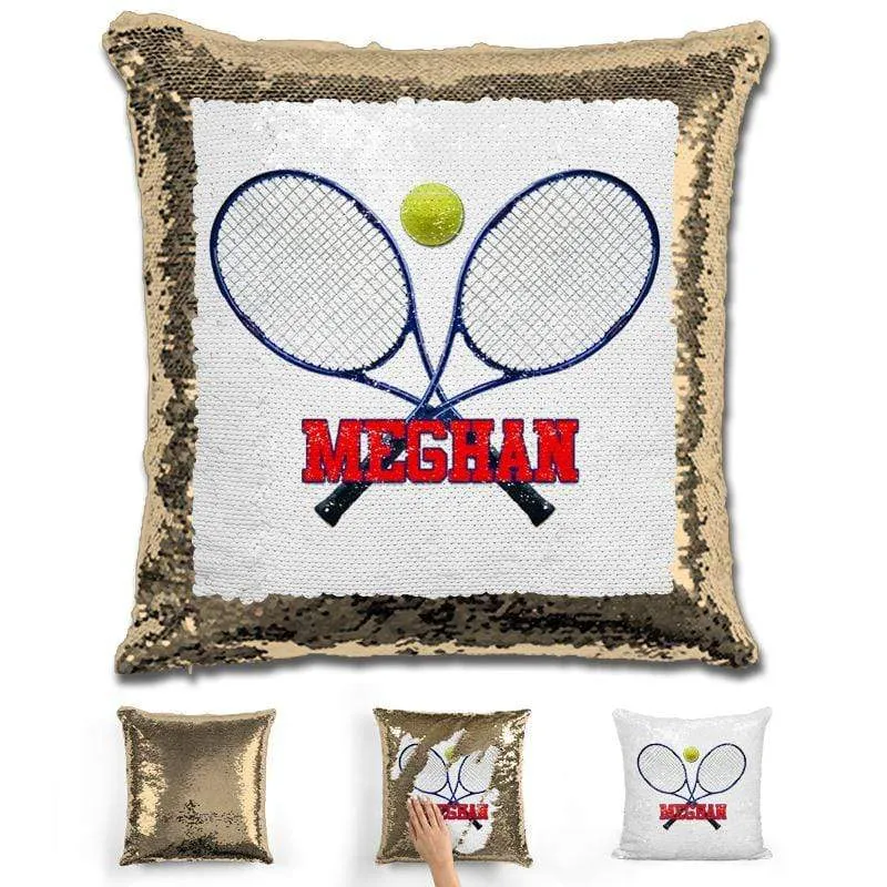 Tennis Personalized Magic Sequin Pillow
