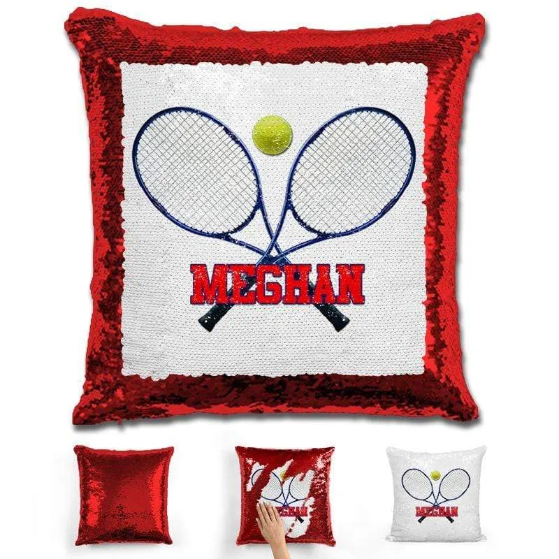 Tennis Personalized Magic Sequin Pillow