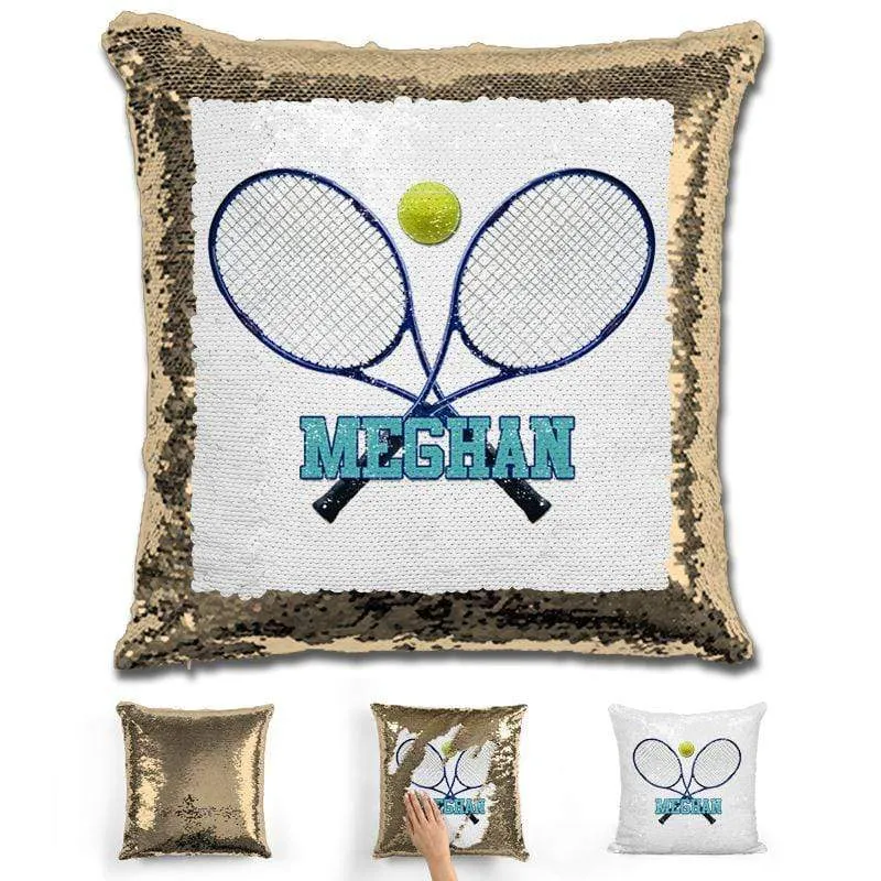 Tennis Personalized Magic Sequin Pillow