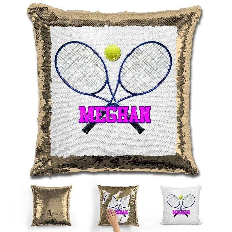 Tennis Personalized Magic Sequin Pillow