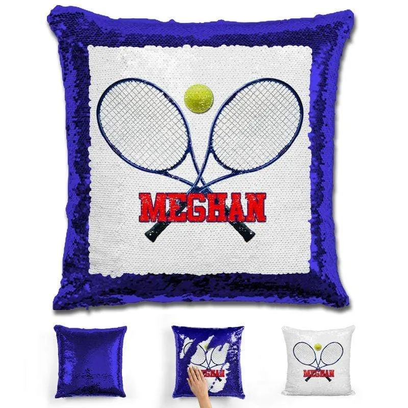 Tennis Personalized Magic Sequin Pillow