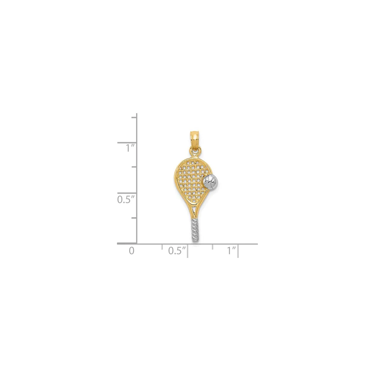 Tennis Racquet and Ball Pendant (14K)