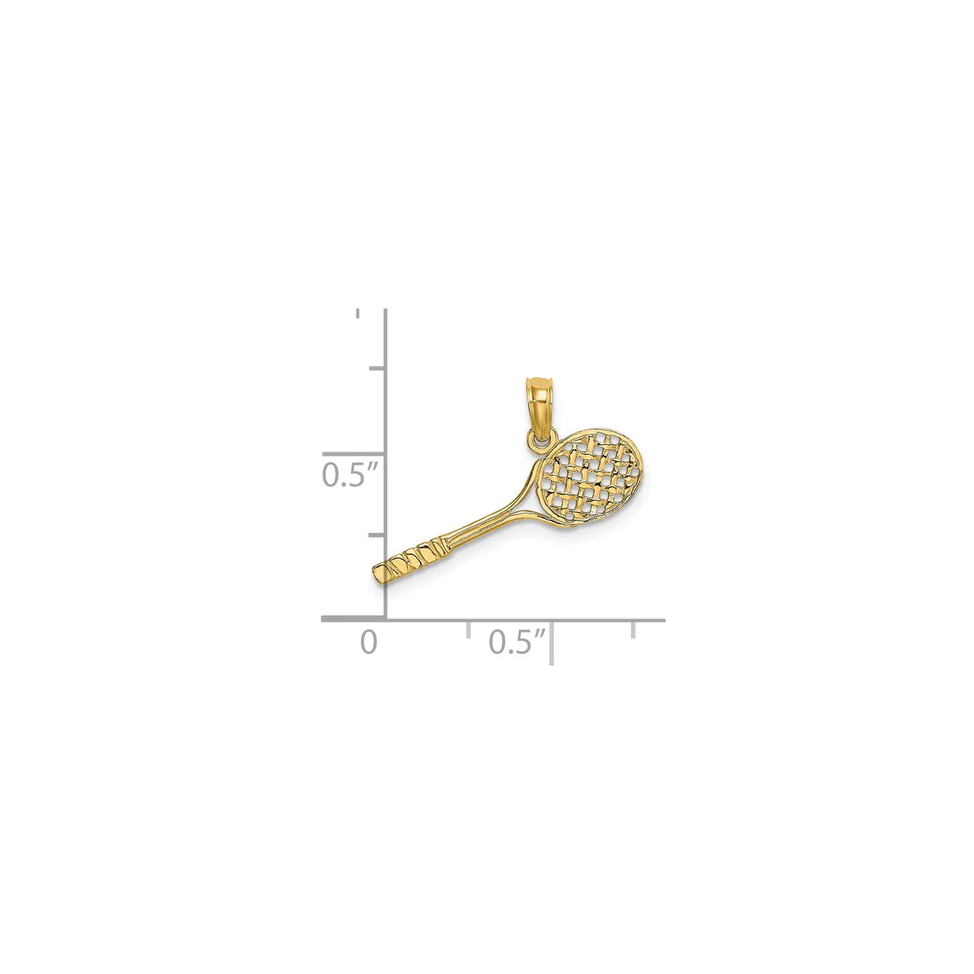 Tennis Racquet Pendant (14K)