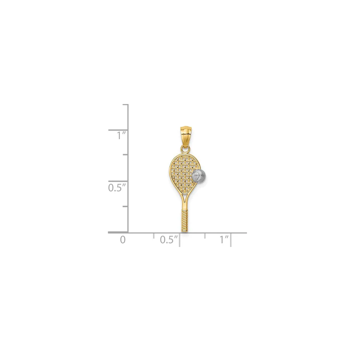Tennis Racquet Pendant (14K)