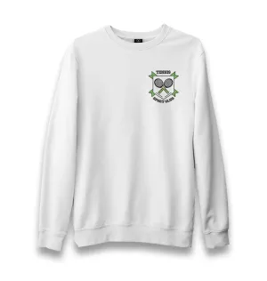 Tennis - Sports Club Logo Unisex White Sweatshirt