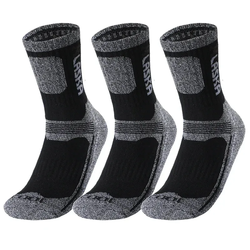 Thermal Hiking Socks for Men - 3-Pack Warm Winter Socks with Towel Bottom