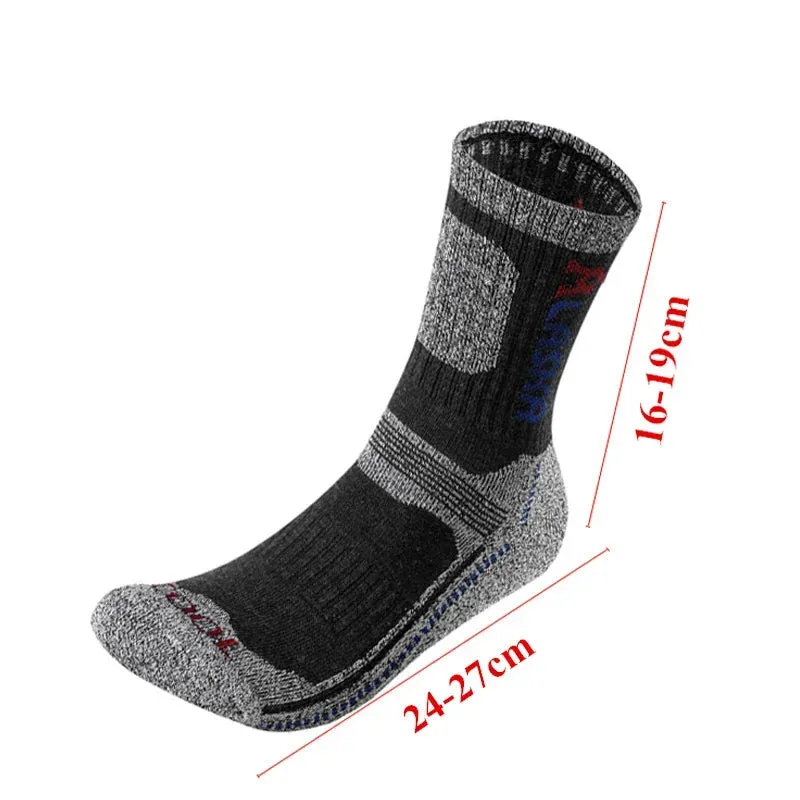 Thermal Hiking Socks for Men - 3-Pack Warm Winter Socks with Towel Bottom