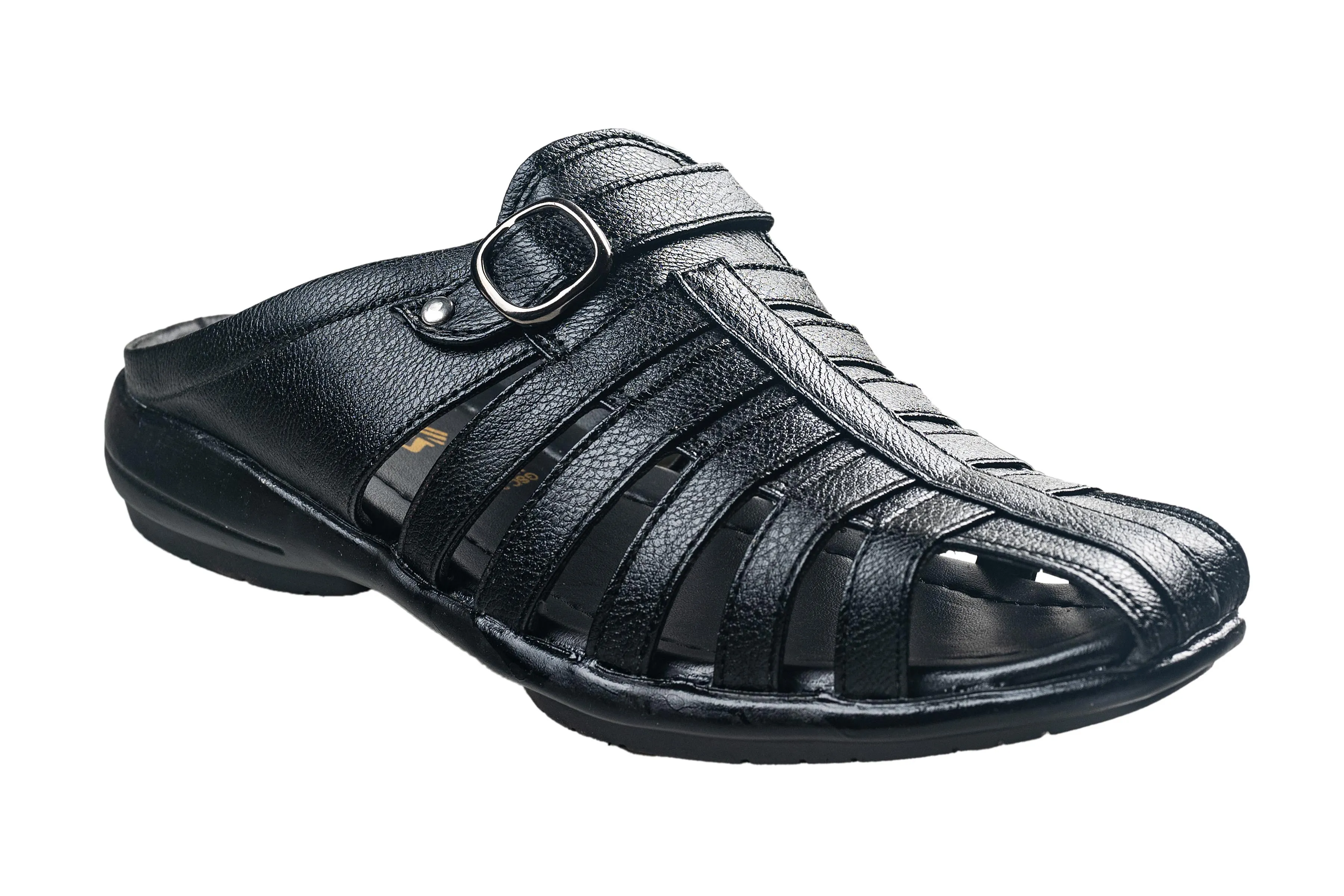 Titas Gents Black Chappal