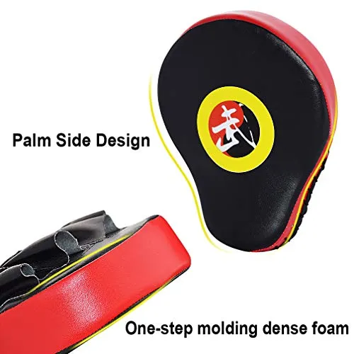 TLBTEK 2PCS Curved Punching Mitts Boxing Pads Hand Target Boxing Pads Gloves Training Focus Pads Kickboxing Muay Thai MMA Martial Art UFC Punch Mitts for Kids,Men & Women